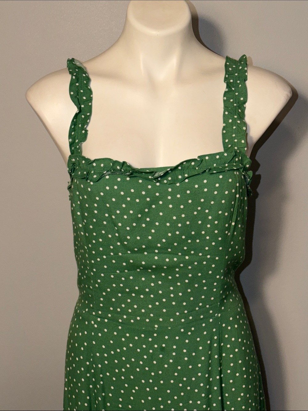 Reformation ladies Polka Dot Print Midi Dress. Size 10. - Picture 2 of 9